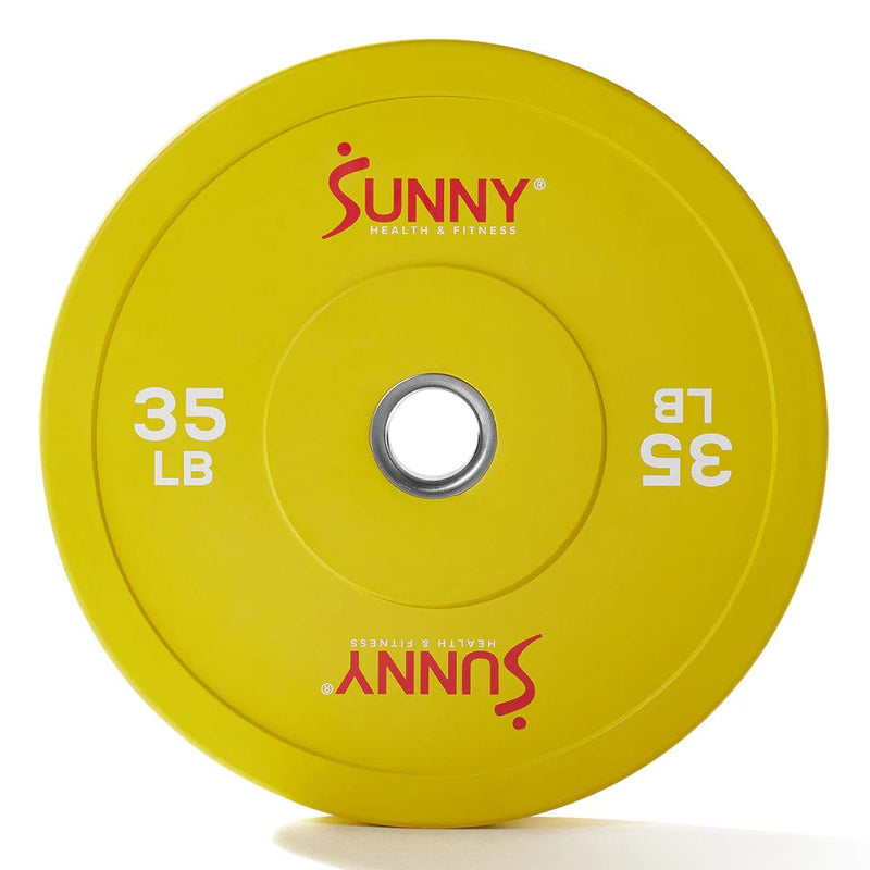 Sunny Health & Fitness Elite 2-inch Rubber Olympic Weight Plates 35-Pound - SF-OP01-35
