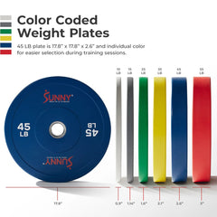 Sunny Health & Fitness Elite 2-inch Rubber Olympic Weight Plates 45-Pound - SF-OP01-45
