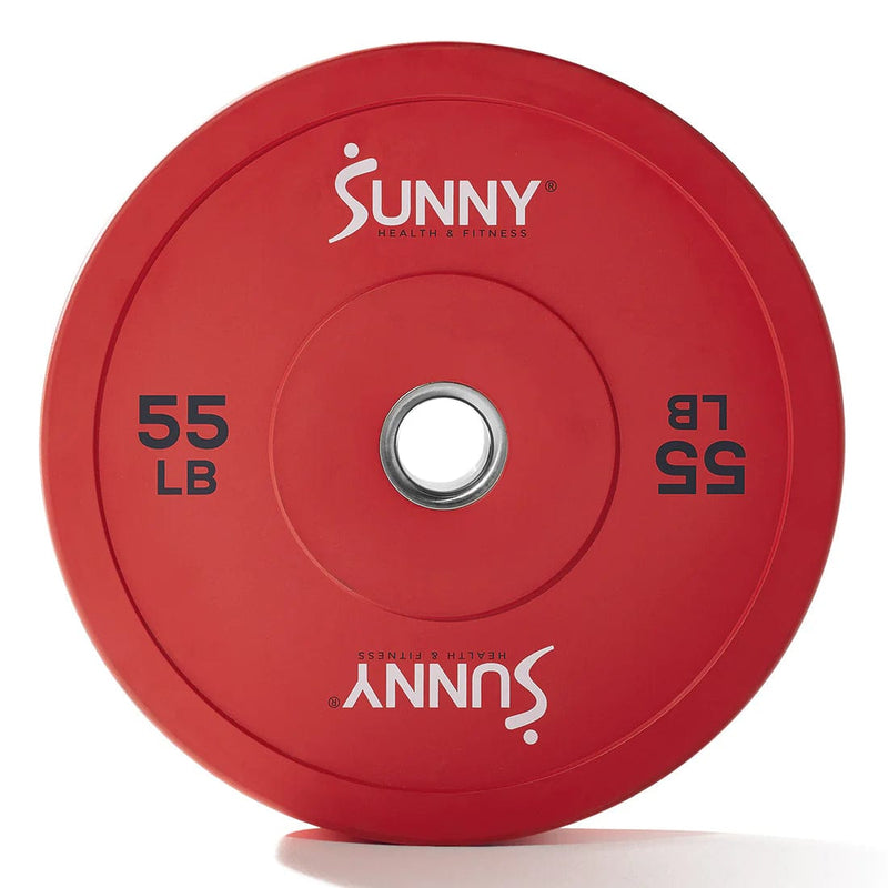 Sunny Health & Fitness Elite 2-inch Rubber Olympic Weight Plates 55-Pound - SF-OP01-55