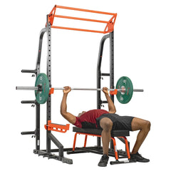 Sunny Health & Fitness Power Zone Half Rack Heavy Duty Performance Power Cage with 1000 LB Weight Capacity – SF-XF9933