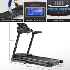 Sunny Health & Fitness Energy Flex Motorized Auto Incline Smart Treadmill - SF-T7724SMART