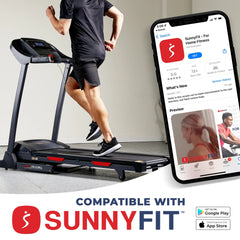 Sunny Health & Fitness Premium Folding Auto-Incline Smart Treadmill with Exclusive SunnyFit® App Enhanced Bluetooth Connectivity SF-T7705SMART